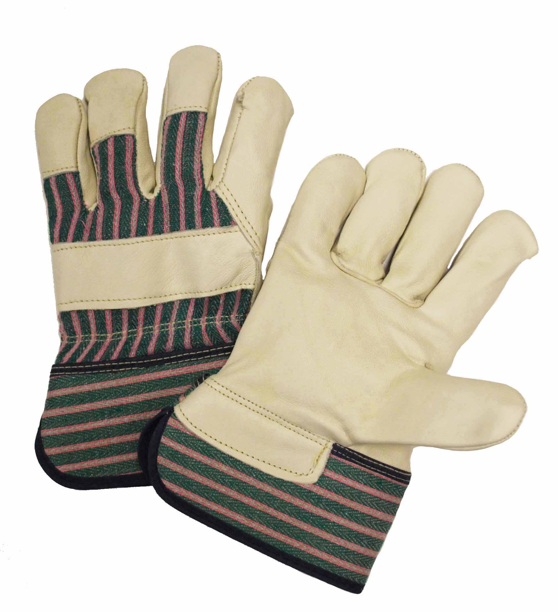 Airgas - PIP84-7632/XL - Protective Industrial Products X-Large Blue  Shoulder Split Leather Palm Gloves With Canvas Back And Gauntlet Cuff