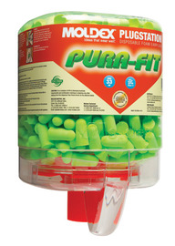 Moldex® Pura-Fit®/PlugStation® Tapered Foam Uncorded Earplugs/Dispenser (250 Pairs Per Dispenser)