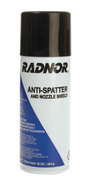 Can of RADNOR anti-spatter on white background.
