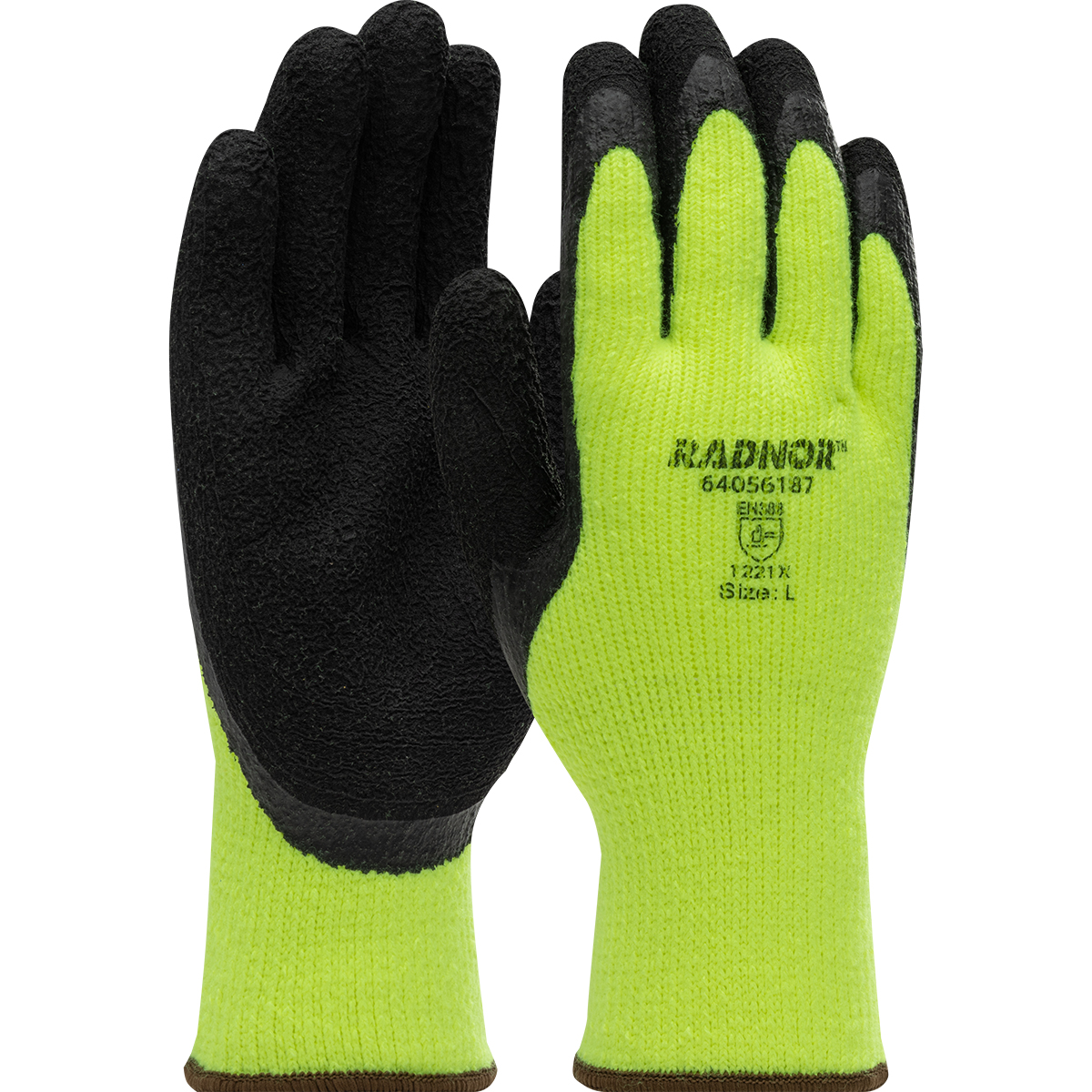 Airgas - RAD64056497 - RADNOR™ Large Black And Gray PVC Acrylic/Nylon Lined  Cold Weather Gloves