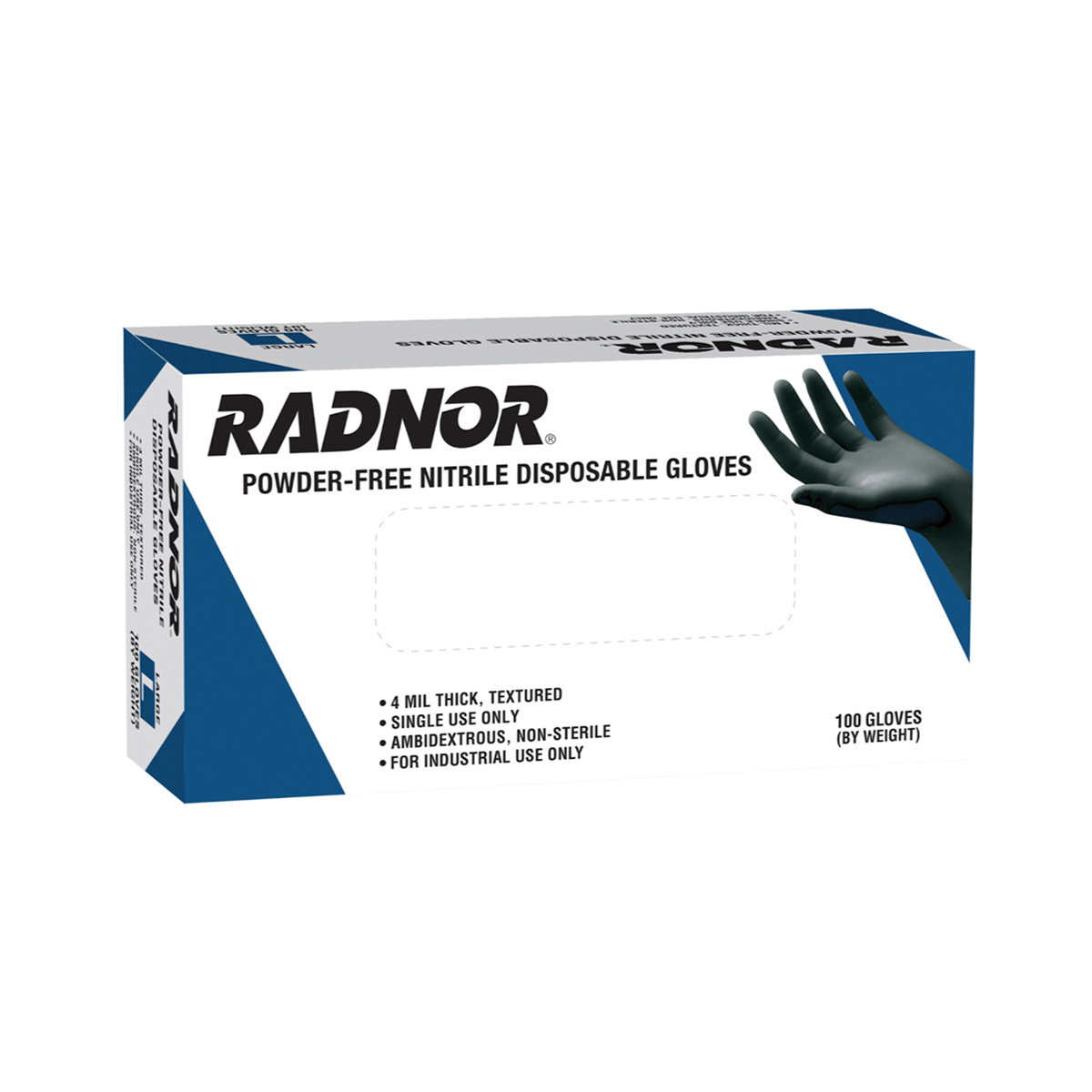 Airgas - RAD64056314 - RADNOR™ Medium Blue Nitrile Three-Quarter Coated  Work Gloves With Natural Jersey Liner And Knit Wrist