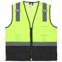 MCR Safety® Small Hi-Viz Green, Black And Silver Luminator Mesh Polyester Vest