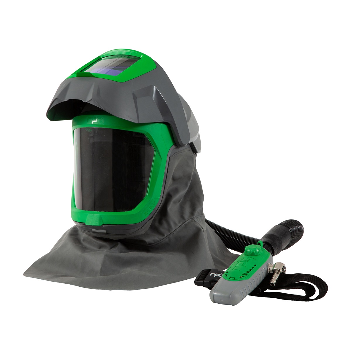 Airgas - RPB15-018-21-FR - RPB® Z4® Lightweight Belt Mounted PAPR Welding  Helmet System With Shoulder Cape, Spark Arrestor And Breathing Tube