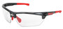 MCR Safety® Dominator™ DM3 Red And Gray Safety Glasses With Clear MAX3™ Hard Coat Lens