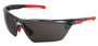 MCR Safety® Dominator™ DM3 Gray And Red Safety Glasses With Gray MAX3™ Hard Coat Lens