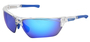 MCR Safety® Dominator™ DM3 Clear And Blue Safety Glasses With Blue Diamond Mirror Duramass® Hard Coat Lens