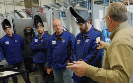 Weld quality review during an Unlocking the Hidden Cost of Welding class